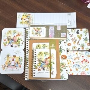 Legacy Publishing Cat and Floral Themed Stationery Set